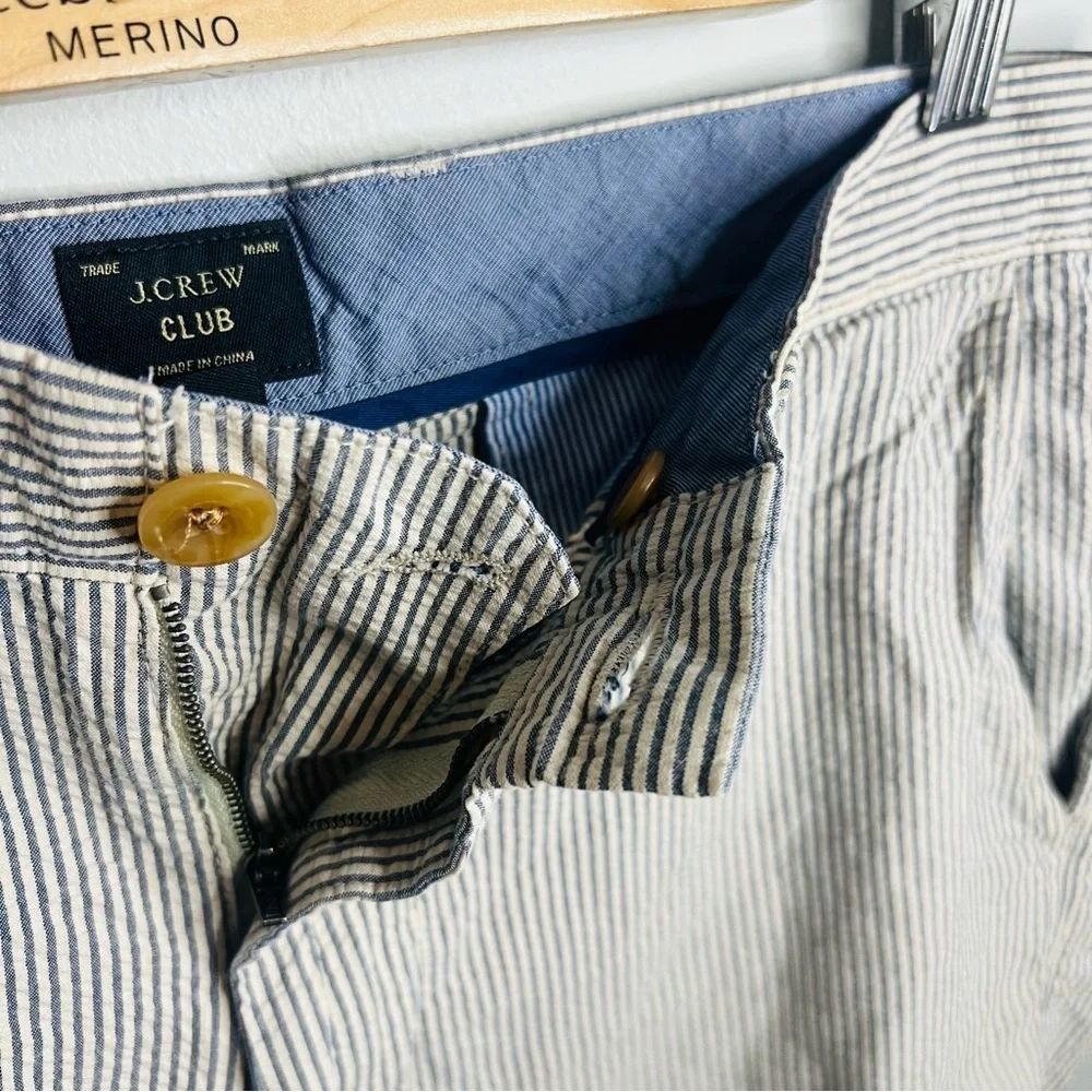 J. Crew Club Searsucker Bermuda Cotton Shorts 32W